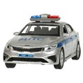 Машина металл KIA OPTIMA ПОЛИЦИЯ 12 см, двер, баг, инерц, серебристый, кор. Технопарк OPTIMA-12POL-SR
