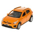 Машина металл KIA RIO X длина 12 см, двери, багаж, инерц, оранжевый, кор. Технопарк XLINE-12-OG
