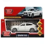 Машина металл BMW X6 длина 12 см, двери, багаж, инер, белый, кор. Технопарк X6-12-WH