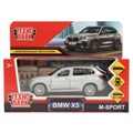 Машина металл BMW X5 M-SPORT 12 см, двери, багаж, инерц, серебристый, кор Технопарк X5-12-SR