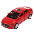 Машина металл HYUNDAI ELANTRA длина 12 см, двери, багаж, инер, красный, кор. Технопарк ELANTRA-12-RD