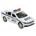 Машина металл VOLKSWAGEN PASSAT ПОЛИЦИЯ 12 см, двер, багаж, инер, белый, кор Технопарк PASSAT-12POL-WH