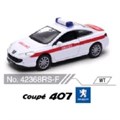Машина металл 4.75" peugeot 207 инерц. открыв. двери в дисплее 42368RS-D