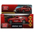 Машина металл BMW X6 СПОРТ длина 12 см, двери, багаж, инерция, красный, кор. Технопарк X6-12SRT-RD