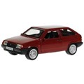 Машина металл LADA-2108 "СПУТНИК" 12 см, двери, багаж, инерц, вишневый, кор. Технопарк 2108-12-CRY