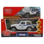 Машина металл JEEP WRANGLER RUBICON ПОЛИЦИЯ 11 см, двери, багаж, инерц, кор. Технопарк RUBICON3D-12POL-WH