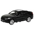 Машина металл BMW X6 длина 12 см, двери, багаж, инер, черный, кор. Технопарк X6-12-BK