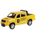 Машина металл УАЗ ПИКАП ДИНОЗАВРЫ 12 см, двери, багаж, инерц, желтый, кор. Технопарк PICKUP-12DIN-YE