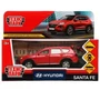 Машина металл HYUNDAI длина 12 см, двери, багаж, инер, красный, кор. Технопарк SANTAFE2-12-RD