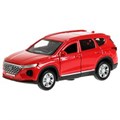Машина металл HYUNDAI длина 12 см, двери, багаж, инер, красный, кор. Технопарк SANTAFE2-12-RD