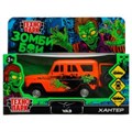 Машина металл УАЗ ХАНТЕР ЗОМБИ 12 см, двери, багаж, инерц, оранжевый, кор. Технопарк HUNTER-12ZOM-OG