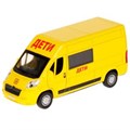 Машина металл CITROEN JUMPER ДЕТИ 14 см, двери, багаж, инерц, желтый, кор. Технопарк JUMPER-14CHI-YE