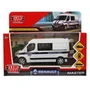 Машина металл RENAULT MASTER ПОЛИЦИЯ 14 см, двери, инерц, белый, кор. Технопарк MASTER-14POL-WH