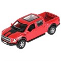 Машина металл FORD F150 RAPTOR 12 см, двери, багаж, инерц, красный, кор. Технопарк F150RAP-12-RD