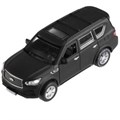 Машина металл INFINITI QX80, длина 12,5 см, двери, баг., инер, черный, кор. Технопарк QX80-12MAT-BK