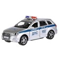 Машина металл AUDI Q7 ПОЛИЦИЯ 12 см, двер, багаж, инер, серебристый, кор. Технопарк Q7-12POL-SR