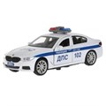 Машина металл свет-звук BMW 5-er M-SPORT ПОЛИЦИЯ 12 см, двери, багаж, кор. Технопарк 5ER-12SLPOL-WH