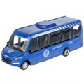 Машина металл свет-звук АВТОБУС IVECO DAILY 15 см, двери, СИНИЙ, инерц, кор. Технопарк DAILY-15SLCIT-BU