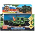 Машина металл свет-звук АРМЕЙСКИЙ ВНЕДОРОЖНИК 12 см, двер, баг, камуф, кор. Технопарк HUMVE-12SLMIL-GN