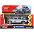 Машина металл RENAULT ARKANA ПОЛИЦИЯ 12 см, двери, багаж, серебристый, кор. Технопарк ARKANA-12POL-SR