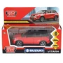 Машина металл SUZUKI VITARA 12 см, двери, багаж, инерц, красн с черным, кор. Технопарк VITARA-12-RDBK
