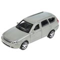 Машина металл LADA PRIORA длина 12 см, двери, багаж, инерц, бежевый, в кор. Технопарк PRIORAWAG-12-BN