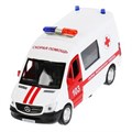 Машина металл MERCEDES-BENZ SPRINTER СКОРАЯ длина 14 см, двери, кор. Технопарк SPRINTERVAN-14AMB-WH