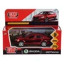 Машина металл SKODA OCTAVIA ХРОМ 12 см, двери, багаж, инерц, красный, кор. Технопарк OCTAVIA-RD-CH