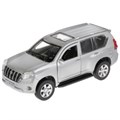 Машина металл TOYOTA PRADO, 12 см, откр дв, багаж, инерц, серебристый, кор. Технопарк PRADO-SL
