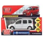Машина металл RENAULT KANGOO 12 см, двери, багаж, инерц, серебристый, кор. Технопарк KANGOO-SL