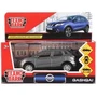 Машина металл NISSAN QASHQAI длина 12 см, двери, багаж, инерц, серый, кор. Технопарк QASHQAI-GY