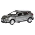 Машина металл NISSAN QASHQAI длина 12 см, двери, багаж, инерц, серый, кор. Технопарк QASHQAI-GY