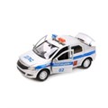 Машина металл RENAULT LOGAN ПОЛИЦИЯ, 12 см, двери, баг, ин.серебристый, кор. Технопарк LOGAN-P