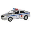 Машина металл SKODA rapid ПОЛИЦИЯ, 12 cm, дв., багаж., инерц., кор. Технопарк SB-18-22-SR-P-WB
