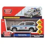 Машина металл TOYOTA PRADO ПОЛИЦИЯ длина 12 см, двери, багаж, инерц, кор. Технопарк PRADO-P