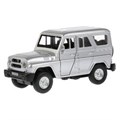 Машина металл UAZ HUNTER длина 12 см, двери, багаж, инерц, серебристый, кор. Технопарк HUNTER-SL