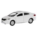 Машина металл KIA RIO длина 12 см, двери, багаж, инерц, белый, кор. Технопарк RIO-WT