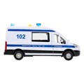 Машина пластик свет-звук FORD TRANSIT ПОЛИЦИЯ 22,5 см, двери, 4 кнопки, кор. Технопарк TRANSITVAN-22PLPOL-WH (36)