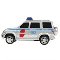 Машина пластик свет-звук UAZ ПАТРИОТ ПОЛИЦИЯ 15,5 см, 2 кн, инер, сереб, кор Технопарк PATRIOTBLACK-15PLPOL-SL