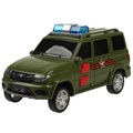 Машина пластик свет-звук UAZ ПАТРИОТ АРМИЯ РОССИИ 15,5 см, 2 кн,ин, зел, кор Технопарк PATRIOTBLACK-15PLARR-GN