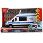 Машина пластик свет-звук FORD TRANSIT ПОЛИЦИЯ 22,5 см, двери, 4 кнопки, кор. Технопарк TRANSITVAN-22PLPOL-WH
