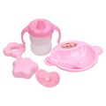 Набор для пупса 5 предметов, погремушка, поильник, тарелка, ложка, соска КАРАПУЗ B1431620-1-RU (192)