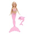 Кукла 29см русалка с пластиковым хвостом, дельфин, кор КАРАПУЗ 66001M-PL3-S-BB-WOD