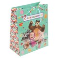 Пакет подарочный глянцевый Маша и Медведь l,140 гр/м2 ЧУДО ПРАЗДНИК PL-100037-MM (120)