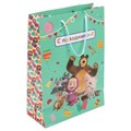Пакет подарочный глянцевый Маша и Медведь ml,140 гр/м2 ЧУДО ПРАЗДНИК PML-100035-MM (120)