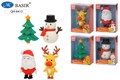 Ластик-игрушка " Basir " Новогодний,  4 дизайна, конструктор: Дед Мороз, Cнеговик, Олень, Елка, пластиковая упаковка 205715