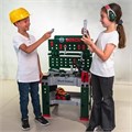 Игровой набор Klein Детский рабочий верстак Bosch,150 предмета, 8485,  включая аккумуляторную отвертку, конструктор, шлифовальную машину и многое другое, аккумуляторная отвертка со светом и реалистичными звуками 234801