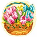 Украшение на скотче "Весенняя корзина-Первоцветы" 079.518 079.518