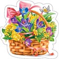Украшение на скотче "Корзинка с первоцветами и мимозами" 079.246 079.246