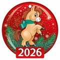 Мини-открытка/Бирка для подарка "2026 Символ года" 3.0001316 3.0001316